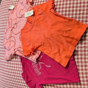 Girls' Pink and Orange T-Shirt Set